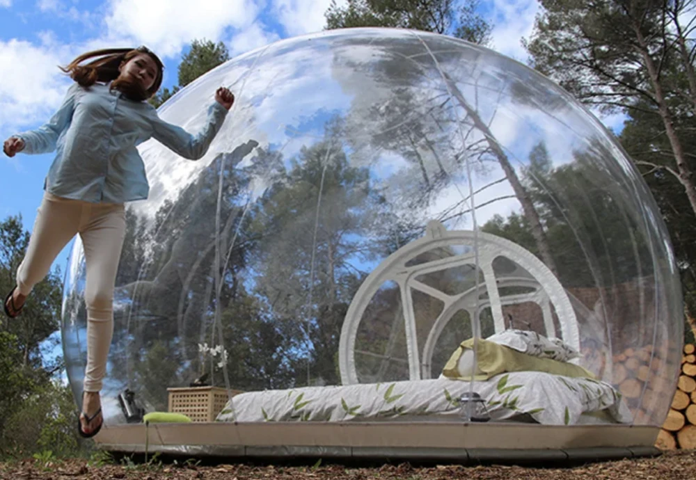 camping in bubble tent